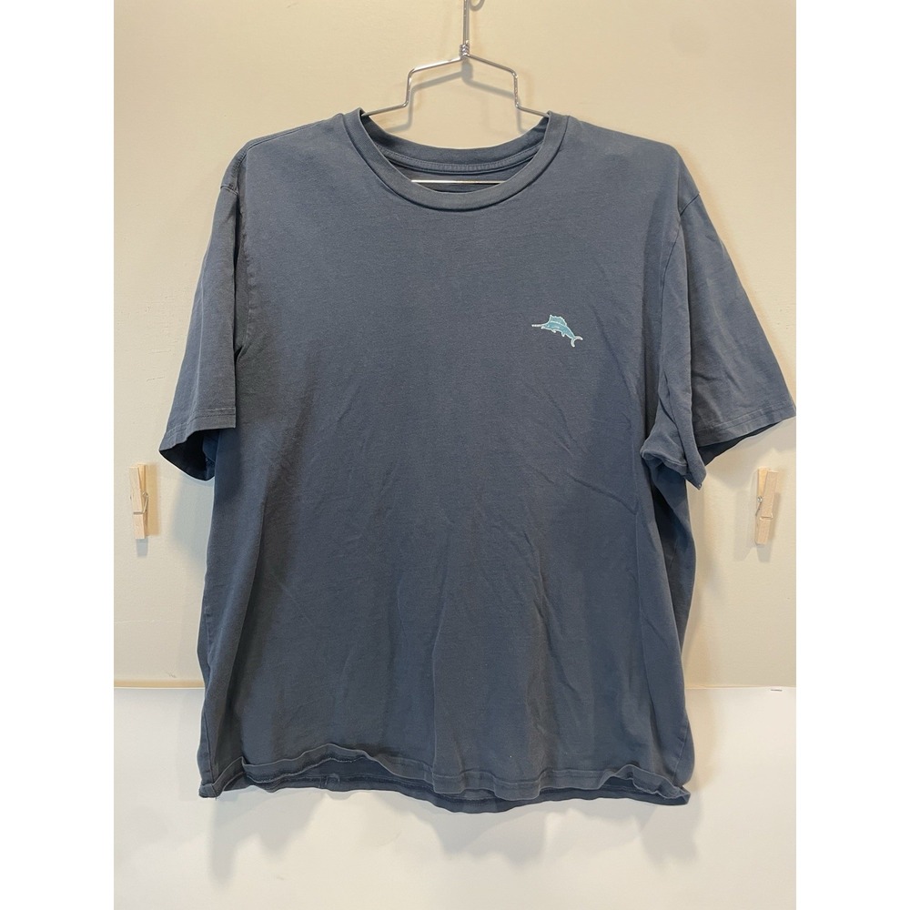 Tommy Bahama Men's Short Sleeve Blue With Back Design Tshirt Size M Pre-owned